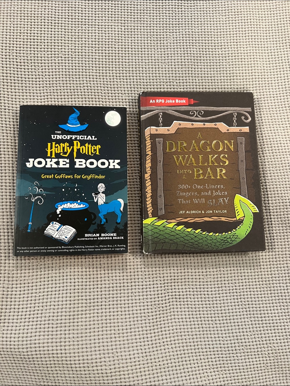 Two Joke Books The Unofficial Harry Potter Joke Book & A Dragon Walks Into A Bar